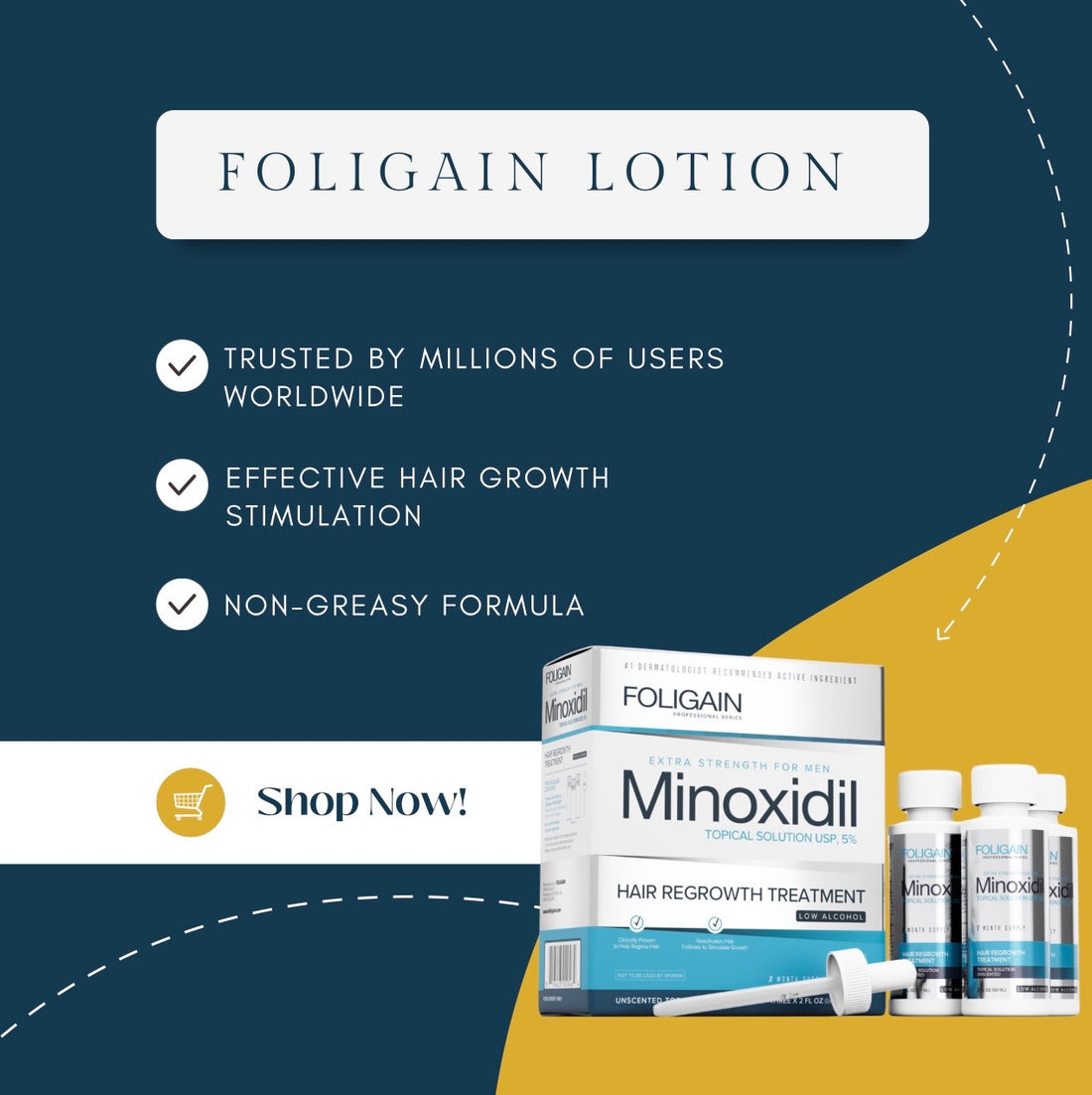 Foligain lotion 5% 3 months for men - sensitive skin