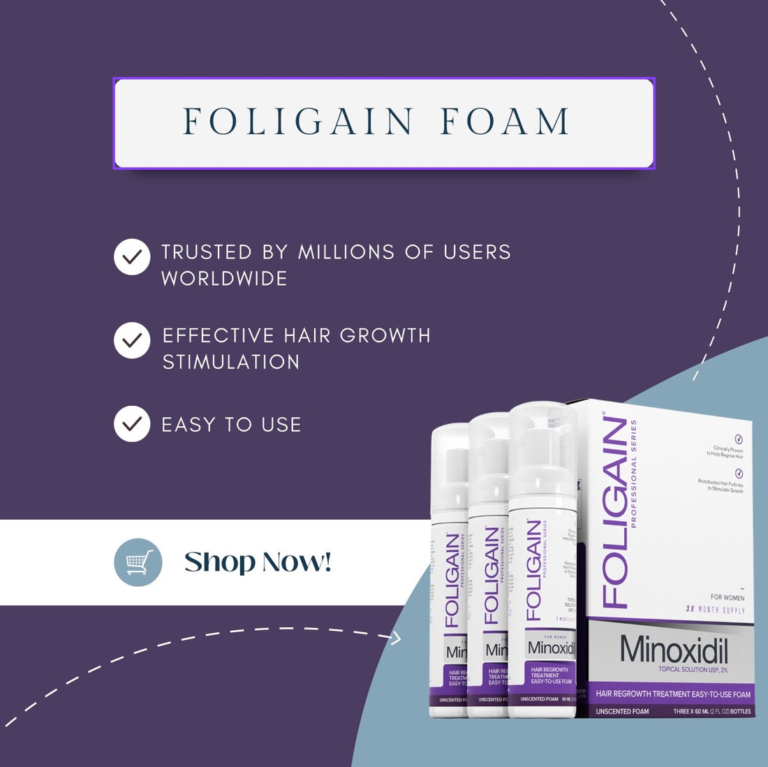 Foligain mousse 2% 3 mois pour les femmes