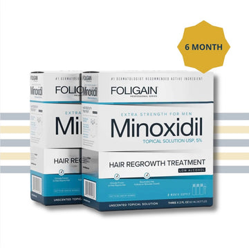 Foligain Lotion 5% 6 Maanden Voor Mannen - Gevoelige Huid
