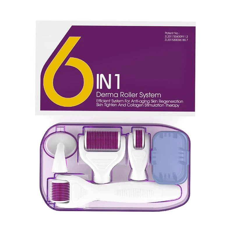 Dermaroller Kit 6 in 1 black - 0.5 mm to 1.5 mm